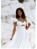 White Satin Open Back Asymmetrical Wedding Dress White Satin Open Back Asymmetrical Wedding Dress